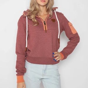 Wanakome Neva Cocoa Half-Zip Hoodie